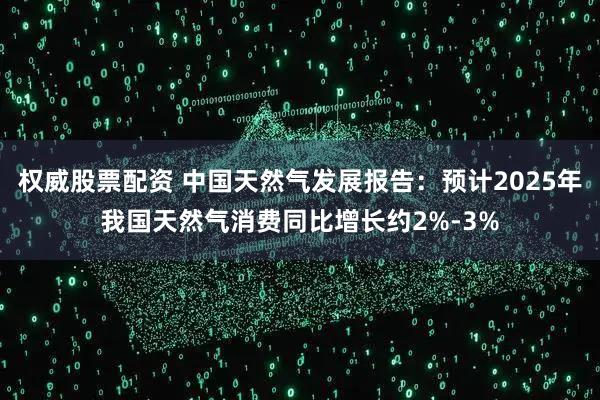权威股票配资 中国天然气发展报告：预计2025年我国天然气消费同比增长约2%-3%